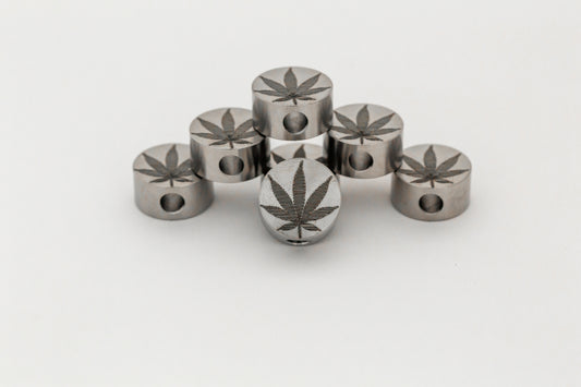 Titanium Cannabis/420 Lanyard Bead