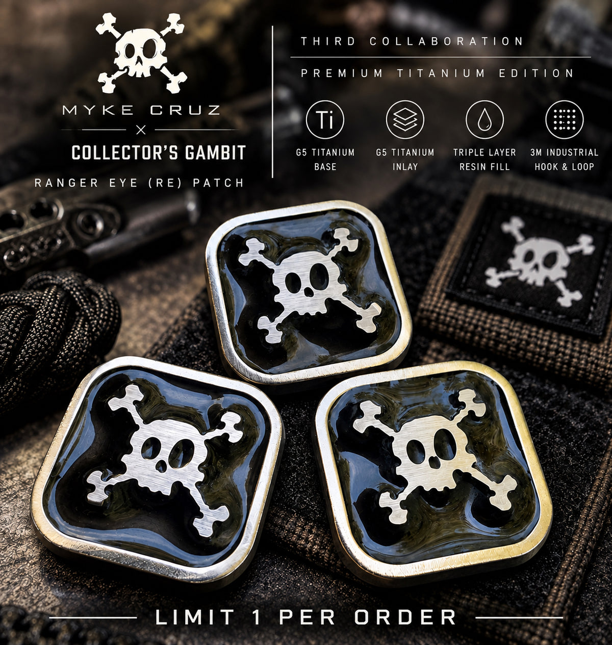 Myke Cruz x Collector’s Gambit V3 Black Site Titanium RE Patch